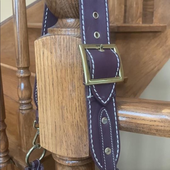 LARGE DEEP MAUVE ROOTS SHOULDER BAG PURSE - Picture 3 of 4